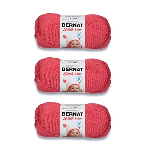 Bernat Softee Baby Soft Red Garn – 3 Packungen mit 141 g – Acryl – 3 DK (leicht) – 360 m – Stricken/Häkeln von Bernat