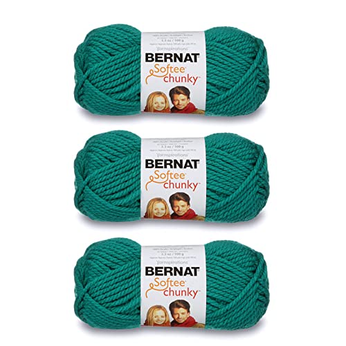 Bernat Softee Chunky Garn (3 Knäuel), 3er-Pack, smaragdfarben, 3 Stück von Bernat