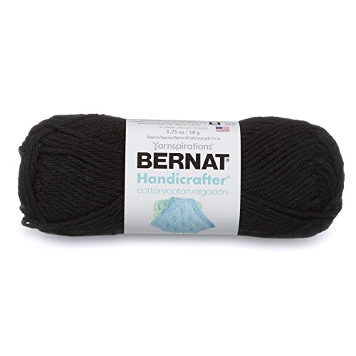 Bernat Handicrafter Cotton Yarn, Solid, 1.7 Ounce, Black Licorice, Single Ball von Bernat