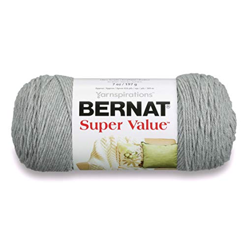 Bernat Super Value Garn, 200 g, Gauge 4 Medium Worsted, Soft Grey von Bernat