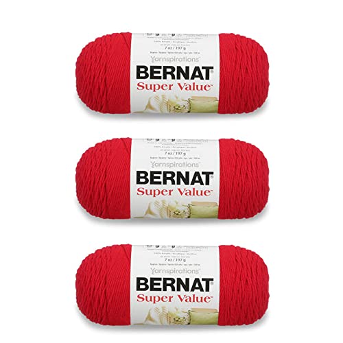 Bernat Super Value Garn, 3er-Pack, Beere, 3 Stück von Bernat
