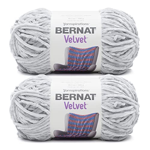 Bernat Velvet Misty Gray Garn – 2 Packungen mit 300 g – Polyester – 5 sperrig – 300 Meter – Stricken/Häkeln von Bernat
