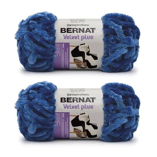 Bernat Velvet Plus Blazer Blaues Garn – 2 Packungen mit 300 g – Polyester – 6 Super Bulky – Stricken/Häkeln von Bernat