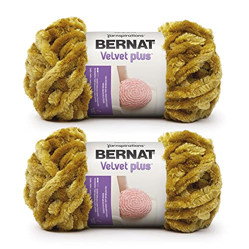 Bernat Velvet Plus Golden Moss Garn – 2 Packungen mit 300 g – Polyester – 6 Super Bulky – Stricken/Häkeln von Bernat
