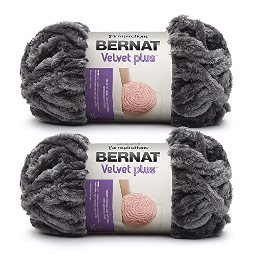Bernat Velvet Plus Vapor Gray Garn – 2 Packungen mit 300 g – Polyester – 6 super sperrig – Stricken/Häkeln Bernat Velvet Plus Vapor Gray Garn – 2 Packungen mit 300 g – Polyester – 6 super sperrig – Stricken/Häkeln von Bernat