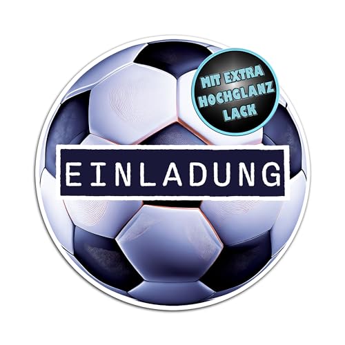 Berninja 12x Einladungskarten Fussball Einladungskarten Kindergeburtstag Junge, Fußball Einladungskarten Jungen für Jungs und Mädchen (Original Fußball) von Berninja