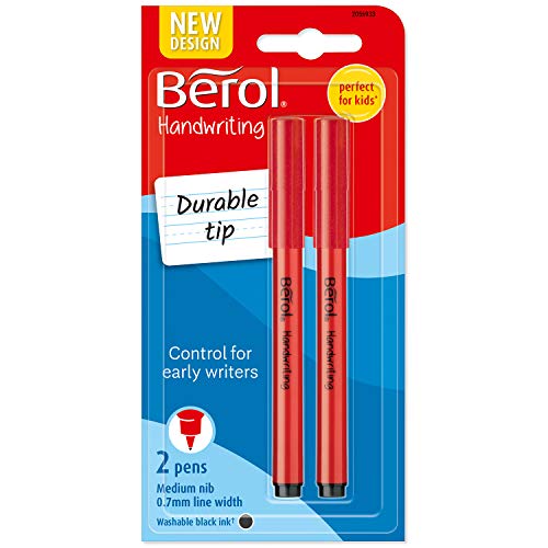 Berol Schreibstift Kugelschreiber Einziehbar mittlere Spitze – Schwarz (2 Stück) von Berol