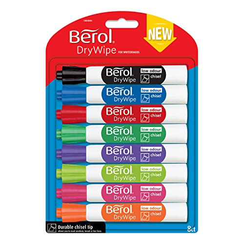 Berol Whiteboard-Marker, Keilspitze, zum trocken Abwischen Meißelspitze 8er-Pack farblich sortiert Berol Whiteboard-Marker, Keilspitze, zum trocken Abwischen Meißelspitze 8er-Pack farblich sortiert von Berol