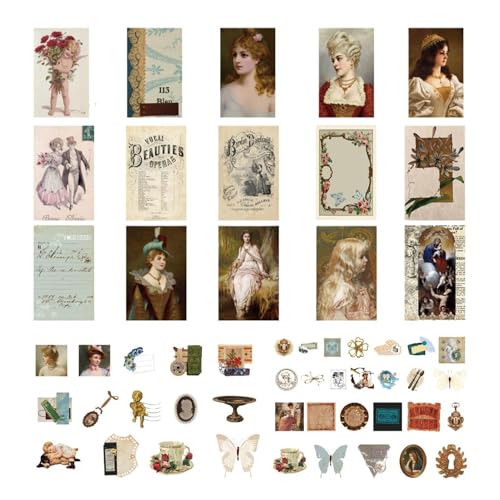 Berriphonia 60 Stück Vintage-Handwerks-Aufkleber – Aufkleber für Scrapbooks, vielseitig einsetzbar | Zubehör für Scrapbooking, ästhetisch, DIY, bunte Dekorationen Berriphonia 60 Stück Vintage-Handwerks-Aufkleber – Aufkleber für Scrapbooks, vielseitig einsetzbar | Zubehör für Scrapbooking, ästhetisch, DIY, bunte Dekorationen von Berriphonia