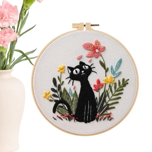 Berriphonia Kitde-Stickerei-Katze – Kreuzstich-Katzen-Set, Stickerei-Set | -One-Katzen-Stickerei-Set für Erwachsene, Anfänger, inkl. Stoffe, Berriphonia Kitde-Stickerei-Katze – Kreuzstich-Katzen-Set, Stickerei-Set | -One-Katzen-Stickerei-Set für Erwachsene, Anfänger, inkl. Stoffe, von Berriphonia