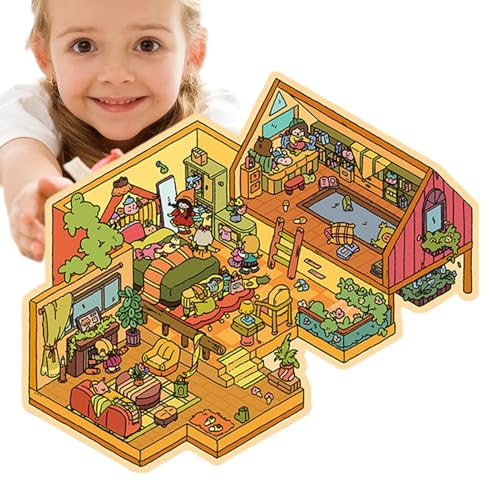Berriphonia Miniatur-Haus-Szenenaufkleber, Cartoon-Szene machen Aufkleber | Miniatur-Szenenhaus niedliche Aufkleber – dreidimensionaler visueller Effekt für Erwachsene Berriphonia Miniatur-Haus-Szenenaufkleber, Cartoon-Szene machen Aufkleber | Miniatur-Szenenhaus niedliche Aufkleber – dreidimensionaler visueller Effekt für Erwachsene von Berriphonia