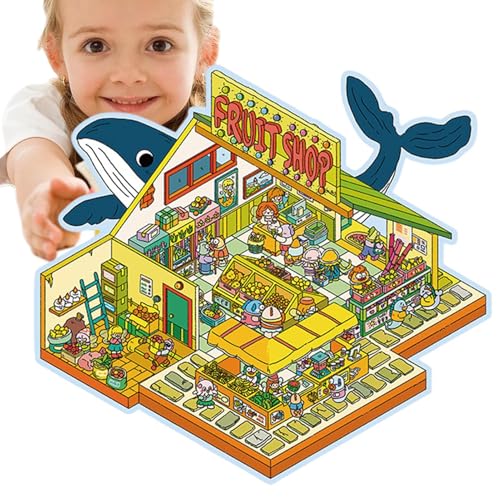 Berriphonia Niedliche Szenenaufkleber, Heimszene Aufkleber, Miniatur-Bühnenhaus, niedliche Aufkleber, dreidimensionaler visueller Effekt für Erwachsene für Scrapbooking Berriphonia Niedliche Szenenaufkleber, Heimszene Aufkleber, Miniatur-Bühnenhaus, niedliche Aufkleber, dreidimensionaler visueller Effekt für Erwachsene für Scrapbooking von Berriphonia