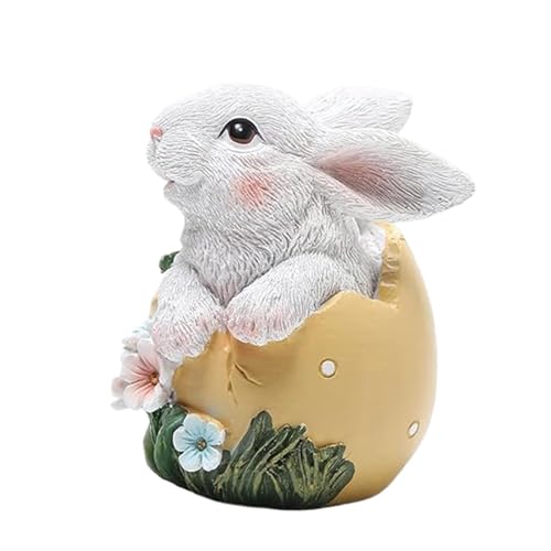 Berriphonia Osterhasen Figuren, Osterhasen Deko, Frühlingsdeko Tischdeko, Figur aus Harz Hase, Herzstück - Deko Ei für Zuhause, kleine Statue Berriphonia Osterhasen Figuren, Osterhasen Deko, Frühlingsdeko Tischdeko, Figur aus Harz Hase, Herzstück - Deko Ei für Zuhause, kleine Statue von Berriphonia
