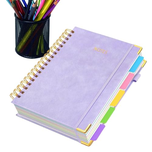 Berriphonia Spiral Notebook College Regiert - Gefüttertes B5 -Journal, Notizbuch Mit Teiler | 300 -seitiges Notizblock Für Schüler Lehrer Studienanweis von Berriphonia