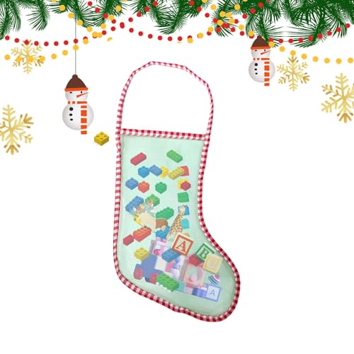 Berriphonia Weihnachtsstrumpf-Set, Netzstoff, Winter-Festivalstrümpfe, festliche Behältertasche für den Innenbereich, Zuhause, Versammlungen, Partys, Snacks, Festivals, Süßigkeiten, Aktivitäten von Berriphonia