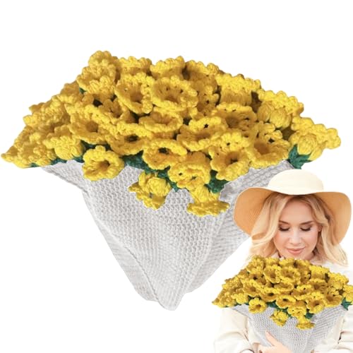 Häkeldecken-Set – DIY-Strickblumen-Set, dickes Garn aus Plüsch | Erwachsene Anfänger Erwachsene Blumen auf dem Handhäkeln, dekorative Decke von Berriphonia