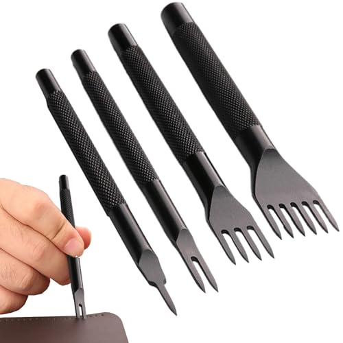 Stanzwerkzeug aus Leder, Lochstanzer für Leder, professionelles Handwerkzeug-Set, Nähstanzer mit Kordeln mit 1/2/4/6 Spitzen für Kunst Stanzwerkzeug aus Leder, Lochstanzer für Leder, professionelles Handwerkzeug-Set, Nähstanzer mit Kordeln mit 1/2/4/6 Spitzen für Kunst von Berriphonia