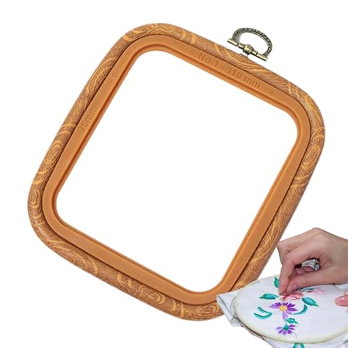 Stickrahmen – Stickrahmen aus Holzimitat, quadratischer Stickrahmen, Holzimitat | Retro-Hula-Ring, Nadelbett-Zubehör für Handwerk Stickrahmen – Stickrahmen aus Holzimitat, quadratischer Stickrahmen, Holzimitat | Retro-Hula-Ring, Nadelbett-Zubehör für Handwerk von Berriphonia