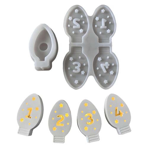 Weihnachts -Silikonformen, Glühbirnenform Weihnachtskerzenformen, Wiederverwendbare Crafting -Werkzeuge Bastelmittel Für Schokoladenseife Gips Epoxidharz Decoration Teelight Ornament von Berriphonia