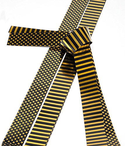 Flechtstreifen Fröbelsterne - Papierstreifen 20 Streifen 25 mm breit 332561 schwarz/gold Goldfoliendruck von Bertels