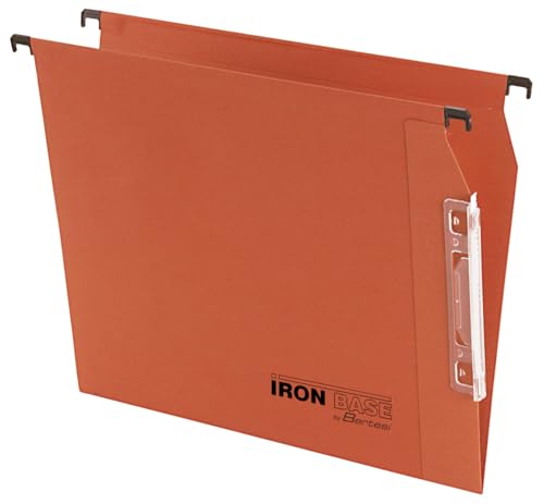 Iron Base® by Bertesi Hängemappen für Schrank, 33 cm, integrierter Etikettenhalter mit Lupeneffekt, V-Boden, Box mit 25 Stück, Farbe Orange, Code 064 M Beta -A2 von Bertesi