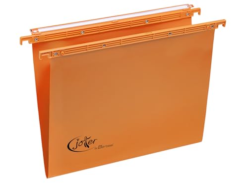 Joker by Bertesi Hängeregister für Schubladen aus Karton 270 g/m², Achsabstand 39 ÷ 39,8 cm, Etikettenhalter bereits montiert, V-Boden, Packung mit 25 Stück, orange, Code 400/395 Link -A2 von Bertesi
