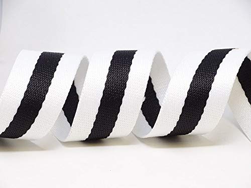 Berties Bows Baumwollmischgewebe, schwer, 5 m, Weiß/Schwarz gestreift, 5 m von Berties Bows