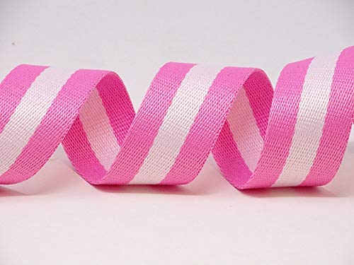 Berties Bows Gurtband, Baumwollmischgewebe, 5 m, Pink/Weiß gestreift, 5 m von Bertie's Bows