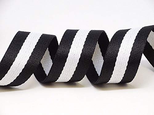 Berties Bows Gurtband, Baumwollmischgewebe, 5 m, Schwarz/Weiß gestreift, 5 m von Berties Bows