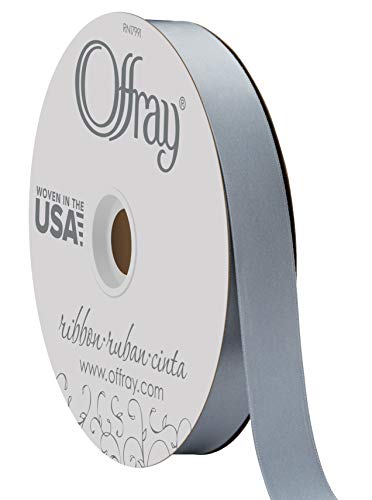 Berwick Offray 2,2 cm breites, doppelseitiges Satinband, Dusty Blue, 91,4 m von Berwick