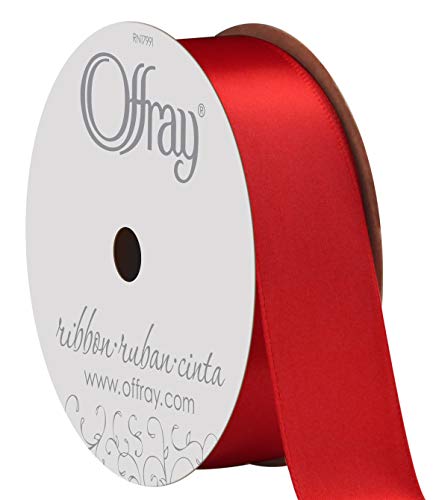 Berwick Offray 062272 Doppelseitiges Satinband, 2,2 cm, 6 m Spule, Rot von Berwick