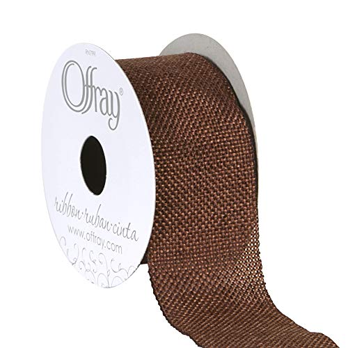 Berwick Offray 3,8 cm breites, rustikales Satinband, Polyester, Schlammkuchenbraun, 2,7 m von Berwick
