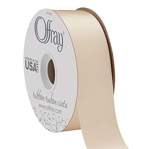 Berwick Offray Doppelseitiges Satinband, 0,64 cm, elfenbeinfarben, 1-1/2 Inch x 50 Yard von Berwick