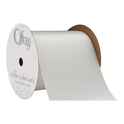 Berwick Offray Doppelseitiges Satinband, 10,2 cm breit, Weiß, 20 m von Berwick