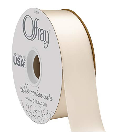 Berwick Offray Doppelseitiges Satinband, 3,8 cm breit, cremefarben, elfenbeinfarben, 45,7 m von Berwick