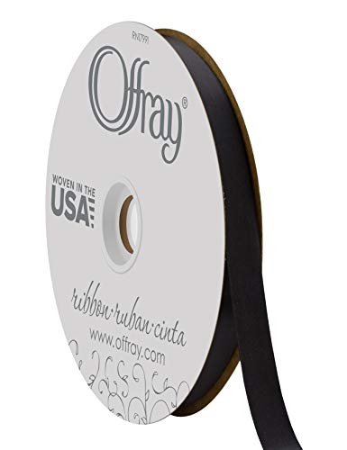 Berwick Offray Doppelseitiges Satinband, 91,4 m, Braun, 604298, Schwarz von Berwick