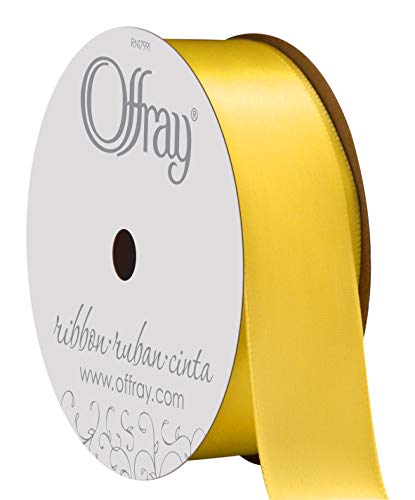 Berwick Offray Satinband, einseitig 7/8 Inch x 18 Feet zitronengelb von Berwick