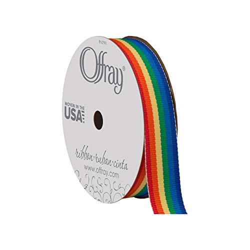 Offray 435991 Ripsband, 3,8 cm breit, Regenbogenstreifen, 2,7 m Offray 435991 Ripsband, 3,8 cm breit, Regenbogenstreifen, 2,7 m von Berwick