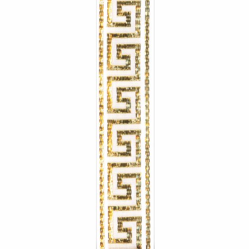 Offray Griechischer Schlüssel Bastelband, 2,2 cm x 2,4 m, Weiss/opulenter Garten, 9 von Berwick