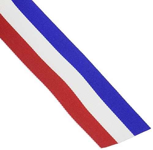 Offray Ribbon Woven Tri-Stripe Red/White/Royal 3/8" Band, königsblau, 3/8 Inch x 10 Yard von Berwick
