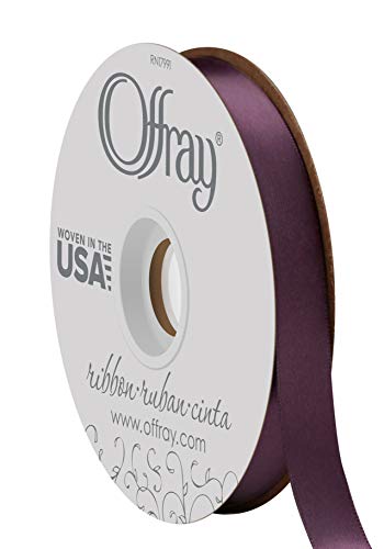 Zipperstop Offray Double Face Satin Craft Ribbon, 5/8-Inch Wide by 50-Yard Spool, Eggplant von Berwick