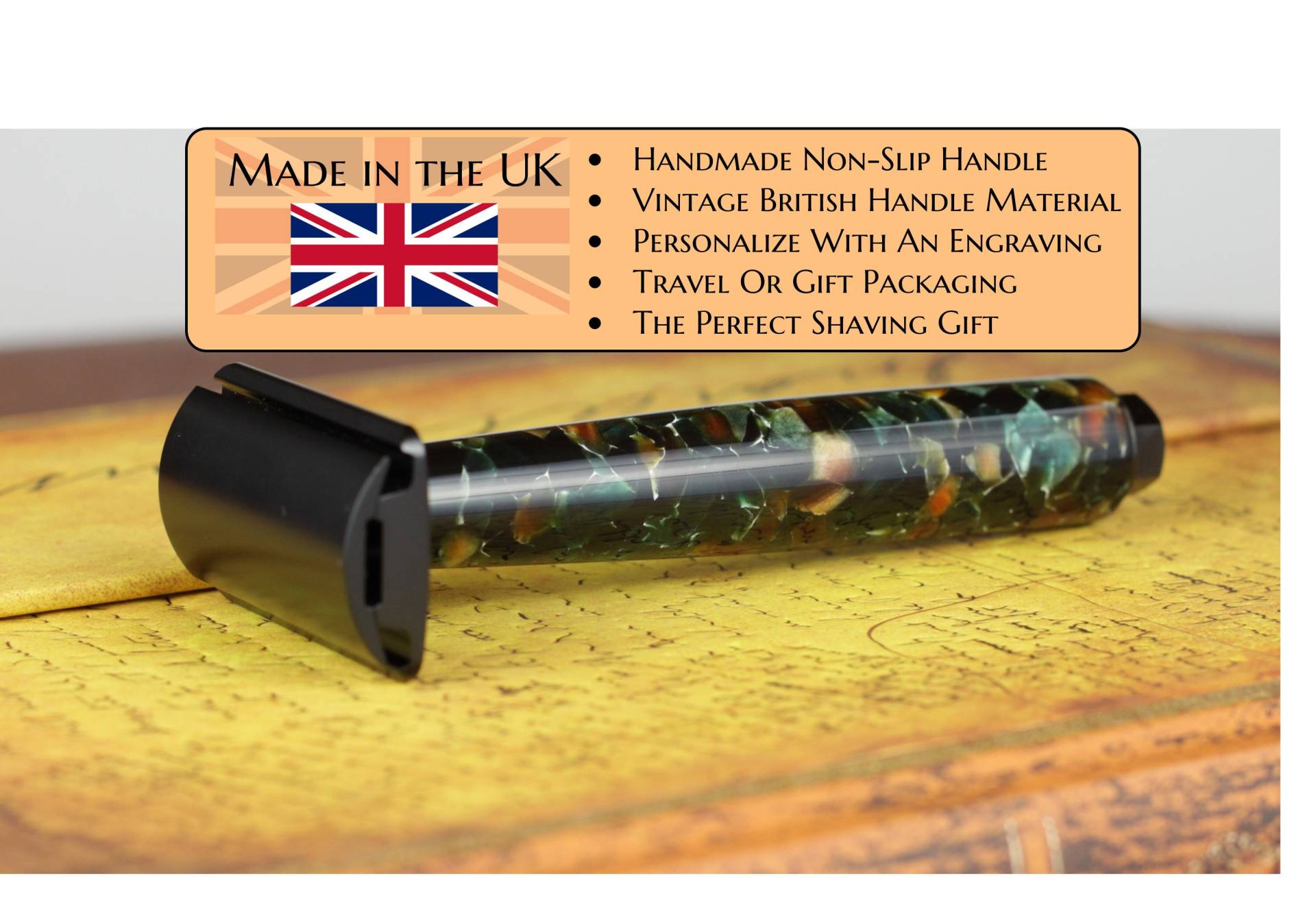 Rasierer Nach Maß - Vintage Conway Pistaziengriff Mühle Rocco Black Head Aus Deutschland Rasierer Nach Maß - Vintage Conway Pistaziengriff Mühle Rocco Black Head Aus Deutschland von BespokeFountainPens