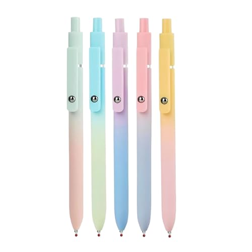 Besreey Gelschreiber | 5er Set Druckmechanik Schnelltrocknende Schreibstifte | Ausziehbarer Multifunktions-Kugelschreiber für Schule, Journaling, Familie, Freunde, Lehrer & Schüler von Besreey