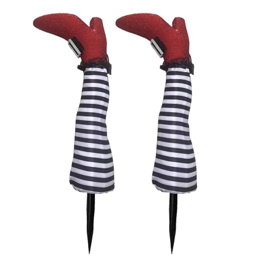 Besreey Hexenbeine Gartendeko-Stäbe - Gartendeko Pfähle 2 Stück - Realistische Halloween Deko Für Balkon Terrasse Garten Rasen Dach Park & Gehwege von Besreey