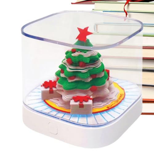 Besreey Kunst Kalender | 3D Weihnachtsbaum Notizblock Kalender mit Beleuchtung | Täglicher Planungsorganizer Notizblock für Kinder Erwachsene Familie | Aufgabenplanung Zeitmanagement Klassenbüro Büro von Besreey