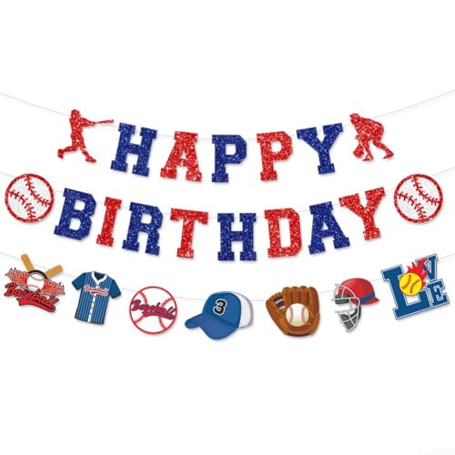 Halten Sie lustige Momente mit Baseball-Geburtstagsparty-Dekorationen alles Gute zum Geburtstag Banner Set von Besshepplo