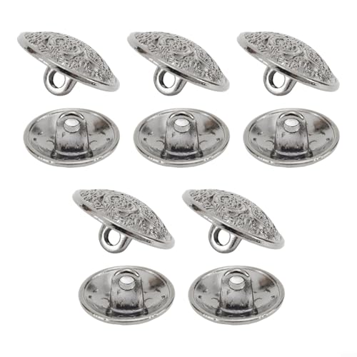 Set mit 10 dekorativen Metallknöpfen mit einzigartigem hohlen Design für Modeprojekte (schwarz, 15 mm) von Besshepplo