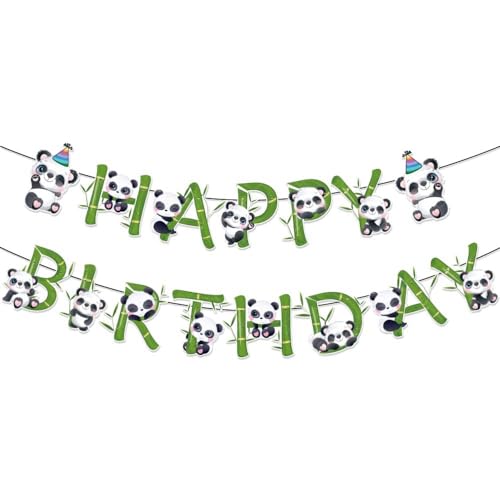 Bessy shop Alles Gute Zum Geburtstag Banner,Panda-Dekorationsset für Geburtstagsparty,Panda Party Dekorationen,Panda Kinder Geburtstag Dekoration,Panda Themen Babyparty (Stil 1) von Bessy shop