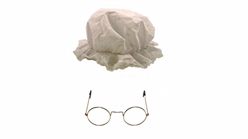 Best Dressed Erwachsene Kinder Oma Oma World Book Day Charakter Haube & Gold runde Brille Set Best Dressed Erwachsene Kinder Oma Oma World Book Day Charakter Haube & Gold runde Brille Set von Best Dressed