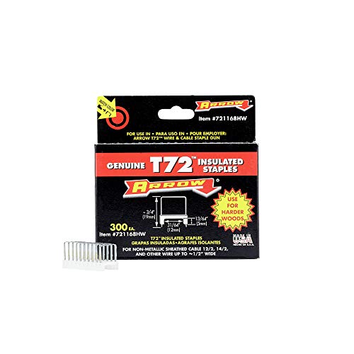 Arrow A721168HW Isolierte Heftklammern, T72HW, 5 mm x 12 mm (300 Stück), Silber von Arrow